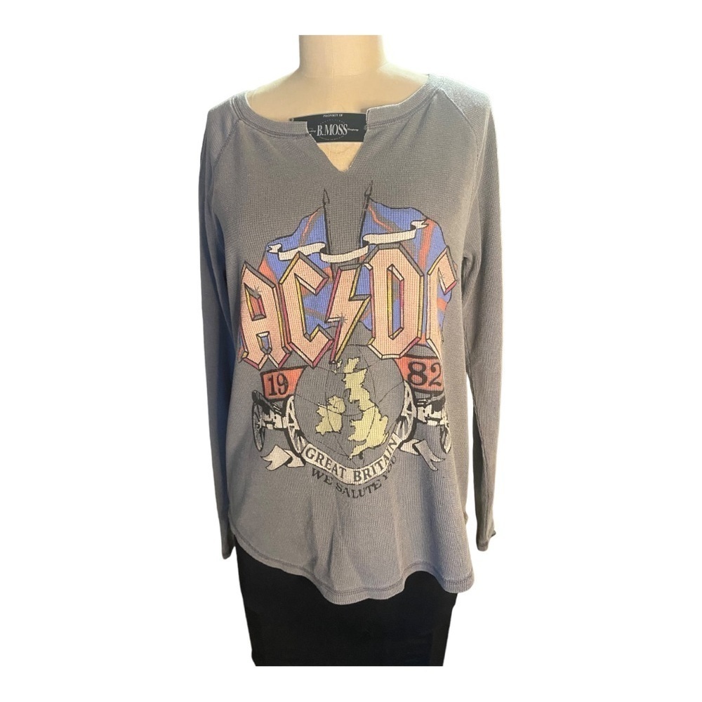 AC/DC for Lucky Brand long sleeve waffle knit shirt women’s size Small